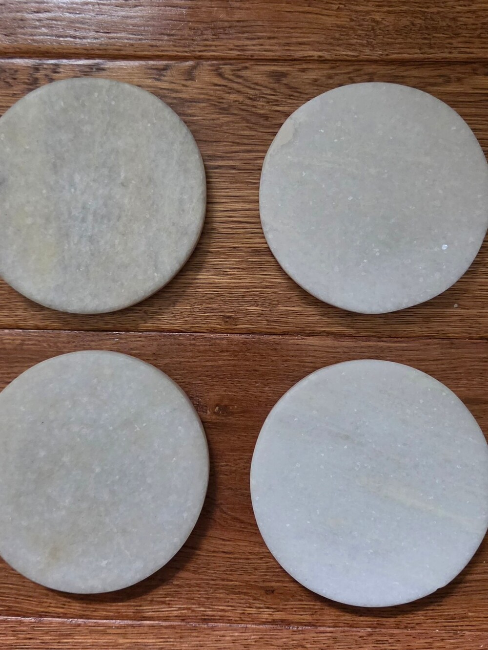Torre & Tagus - Round Coasters 4" Diameter(Set Of 4) - Marble - White